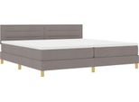 Vidaxl Letto Boxspring Led Con Materasso Led Taupe 200 X 200 Cm Tessuto