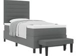 Vidaxl Letto A Molle Con Materasso Grigio Scuro 100 X 200 Cm In Tessuto