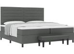 Vidaxl Letto A Molle Con Materasso Grigio Scuro 200 X 200 Cm In Tessuto
