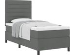 Vidaxl Letto A Molle Con Materasso Grigio Scuro 90 X 190 Cm In Tessuto