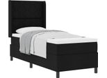 Vidaxl Letto A Molle Con Materasso Nero 80 X 200 Cm In Tessuto