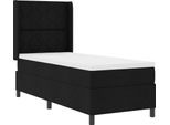 Vidaxl Led Letto A Molle Con Materasso Nero 80 X 200 Cm Tessuto