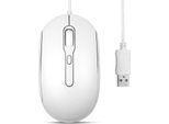 Perixx PERIMICE-222UW, Mouse, Ottico, 4 Pulsanti, Silenzioso, USB-A, Bianco