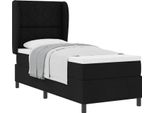 Vidaxl Letto A Molle Con Materasso Nero 80 X 200 Cm In Tessuto