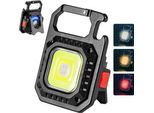 Letour Mini Torcia, Piccola Torcia A 7 Modalità Portachiavi Led -Luce Usb -USB -Ricaricabile Molto Luminosa Camping