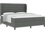 Vidaxl Letto A Molle Con Materasso Grigio Scuro 180 X 200 Cm In Tessuto