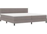 Vidaxl Letto Boxspring Con Materasso Led Taupe 200 X 200 Cm Tessuto