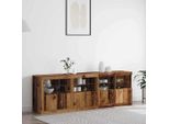 Vidaxl Led Credenza In Legno Vecchio 202 X 37 X 67 Cm Materiale A Base Di Legno