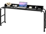 Tavolo Da Letto Vevor Tavolo Da Letto Mobile Con 4 Rotelle E Presa Di Corrente, Tavolo Portatile Per Laptop Regolabile In Altezza, Tavolo Da Letto Portatile In Truciolato