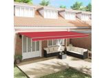 Vidaxl Tenda Da Sole Retrattile Rossa 600 X 350 Cm In Tessuto