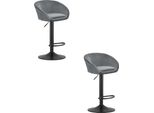 Hocker Orientale - Velluto Grigio / Base Nera X 2