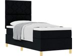 Vidaxl Letto A Molle Con Materasso Nero 80 X 200 Cm In Tessuto