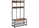 Stendibiancheria 100X40X186 Cm Marrone Rustico, Nero