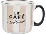 Howhomely | Mug - Tazza Da Bere - 450 Ml - A Righe Bianco-Beige - Tazza Da Caffè - Ceramica