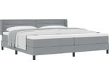 Vidaxl Letto A Molle Con Materasso Grigio Chiaro 200 X 200 Cm In Poliestere