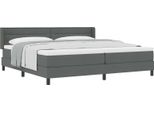 Vidaxl Letto A Molle Con Materasso Grigio Scuro 200 X 200 Cm In Poliestere