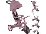 Globber Explorer Trike 4In1 Eco - Passeggino, Triciclo E Balance Bike, 10/8,5 Pollici, Sedile In Tpr, Regolabile In Altezza, Berry