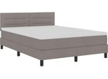 Vidaxl Letto Boxspring Con Materasso Led Taupe 140 X 190 Cm Tessuto