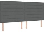 Vidaxl Led Letto A Molle Con Materasso Grigio Scuro 200 X 200 Cm Tessuto