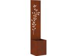 Vidaxl Telo Frangivista Da Giardino Floral Ruggine 32 X 32 X 150 Cm