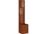 Vidaxl Telo Frangivista Da Giardino Floral Ruggine 32 X 32 X 150 Cm