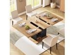 Tavolo Da Pranzo Flieks Allungabile, Tavolo Telescopico Con Armadio, Tavolo 110-140X80X75 Cm, Tavolo Da Cucina Rettangolare, Colore Legno E Nero