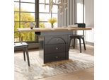 Tavolo Da Pranzo Allungabile Flieks Con Mobile Base, Tavolo Telescopico 110-140X80X75 Cm, Tavolo Da Cucina Rettangolare, Colore Legno E Nero