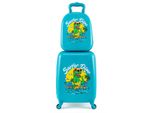 Costway 2 Pezzi Valigia Per Bambini + Zaino, Trolley Per Bambini, Valigie Per Bambini, Set Di Valigie Per Bambini, Valigie A Guscio Rigido