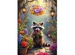 Puzzle Alipson - Puzzle Del Giardino Del Procione - Giocattolo Per Bambini