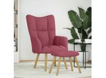 Syfax™ Poltrona Relax Con Poggiapiedi Rosso Vino In Tessuto