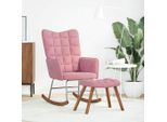 Syfax™ Poltrona A Dondolo Con Poggiapiedi Rosa In Velluto