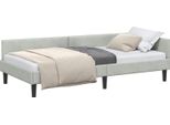 Vidaxl Struttura Letto Ad Angolo Grigio Chiaro 80 Cm X 200 Cm In Velluto E Compensato