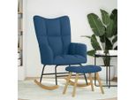 Syfax™ Poltrona A Dondolo Con Poggiapiedi Blu In Tessuto