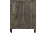 Syfax™ Credenza Grigio Chiaro 60X33,5X75 Cm In Legno Massello Di Mango