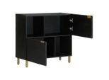 Syfax™ Credenza Nera 80X33X75 Cm In Legno Multistrato