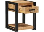 Syfax™ Comodino 40X40X50 Cm In Legno Grezzo Massello Di Mango