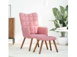 Syfax™ Poltrona Relax Con Poggiapiedi Rosa In Velluto