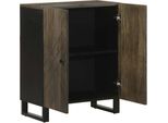 Syfax™ Credenza Nera 60X33X75 Cm In Legno Massello Di Mango