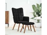 Syfax™ Poltrona Relax Con Sgabello In Velluto Nero