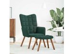 Syfax™ Poltrona Relax Con Sgabello In Velluto Verde Scuro