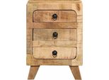 Syfax™ Comodini 2Pz 37X32X50 Cm In Legno Massello Di Mango Grezzo