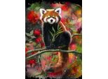 Alipson Puzzle Panda Rosso Seduto Su Un Ramo - Puzzle Per Bambini
