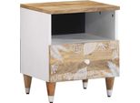 Syfax™ Comodini 2Pz 40X33X46 Cm In Legno Massello Di Mango