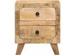 Syfax™ Comodino 40X32X46 Cm In Legno Massello Di Mango Grezzo