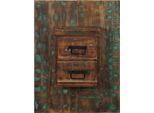 Syfax™ Comodino Multicolore 60X32X80 Cm In Legno Massello Recupero