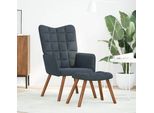 Syfax™ Poltrona Relax Con Sgabello In Velluto Grigio Scuro