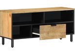 Syfax™ Mobile Porta Tv Marrone 100X33X46 Cm In Legno Massello Di Mango
