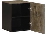 Syfax™ Mobile Da Bagno A Parete Nero 38X33X48 Cm Legno Massello Mango