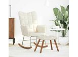 Syfax™ Sedia A Dondolo Con Sgabello In Velluto Crema