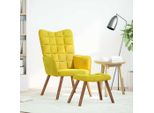 Syfax™ Poltrona Relax Con Sgabello In Velluto Giallo
